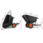 Prikolica za traktorsku kosilicu i quad, 350L 300kg - Slika 8