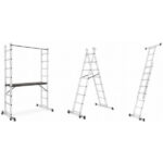 Aluminijska skela, ljestve - 2x8 gazišta, 3 u 1 - Slika 4