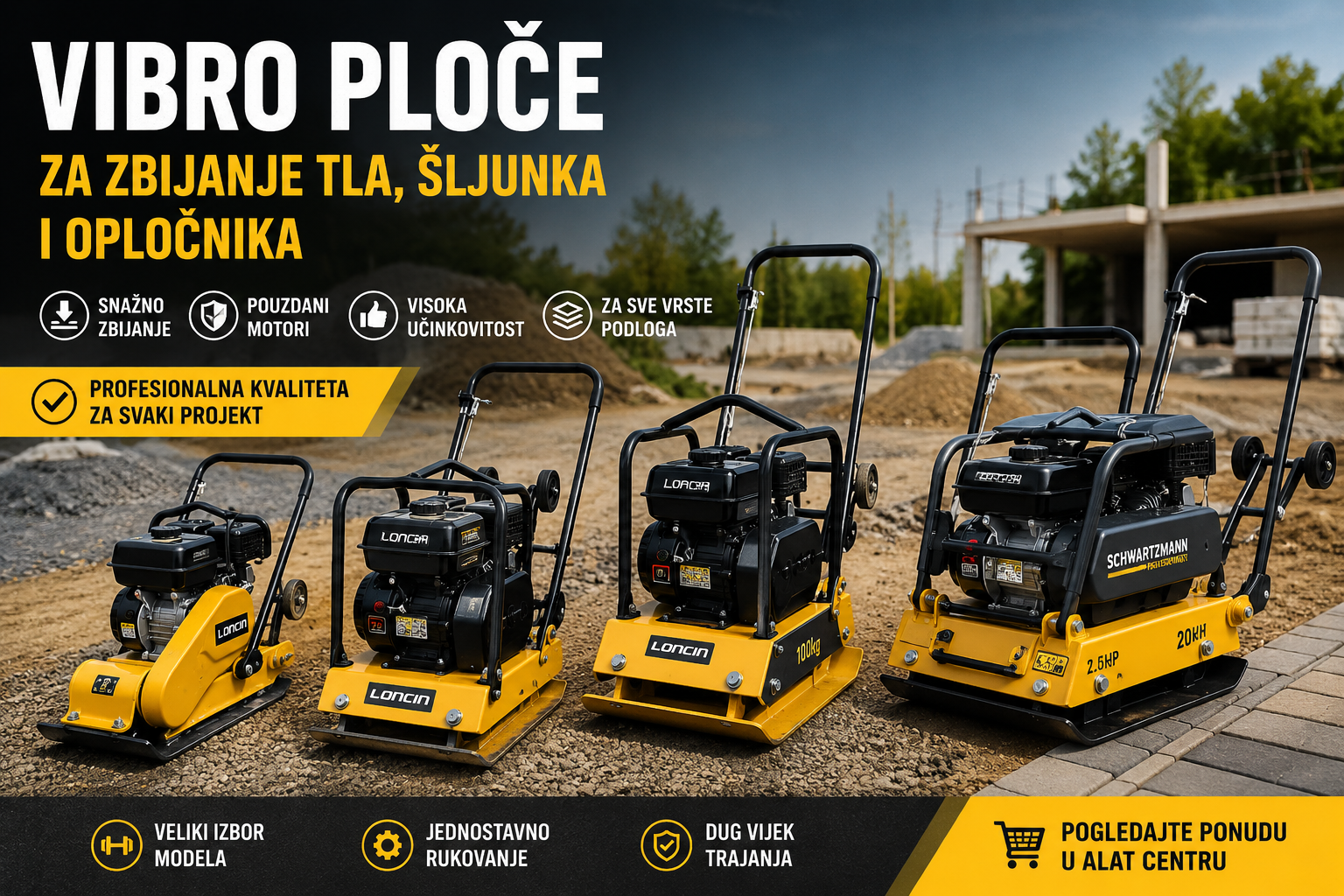 Vibro ploc, zaba za zbijanje tla i postavljanje oplocnika